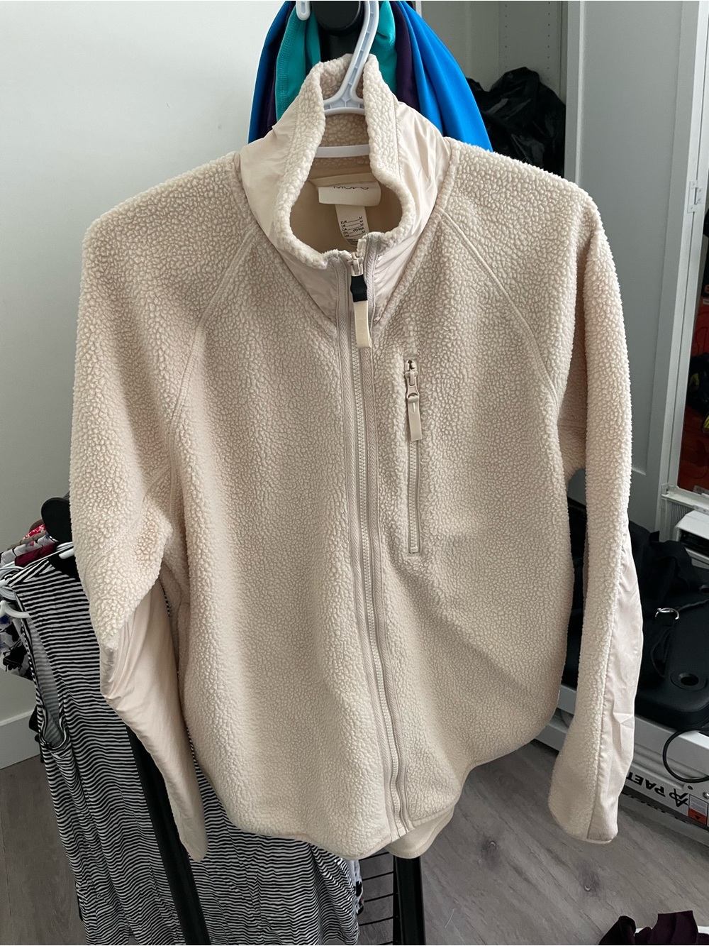 Cream Sherpa Full-Zip Jacket